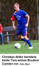 Christian Ahlke bereitete beide Tore seines Bruders Carsten vor. Foto: Baur